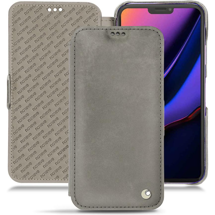 Noreve Lederschutzhülle horizontal (Apple iPhone 11 Pro), Smartphone Hülle, Grau