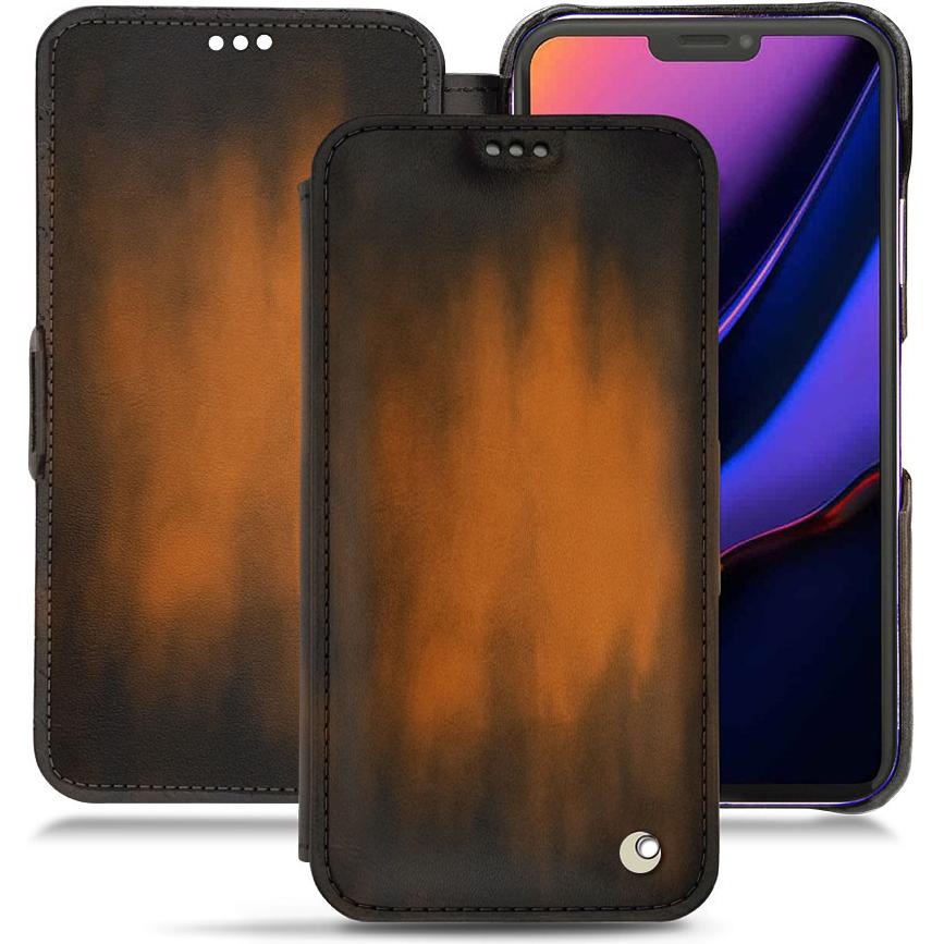 Noreve Lederschutzhülle horizontal (Apple iPhone 11 Pro), Smartphone Hülle, Braun