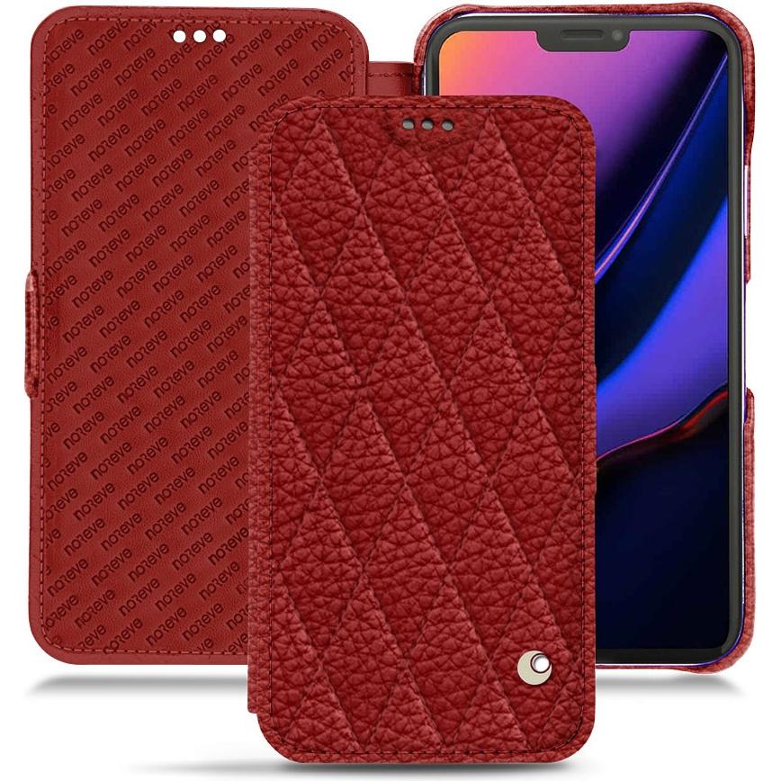 Noreve Lederschutzhülle horizontal (Apple iPhone 11 Pro), Smartphone Hülle, Rot
