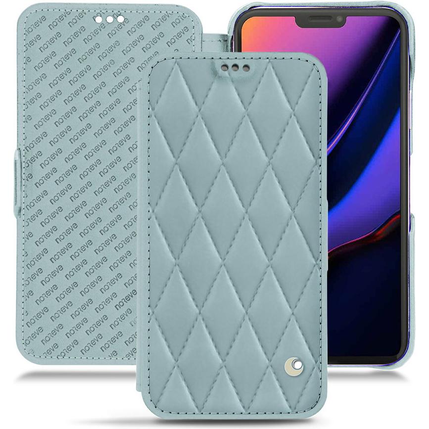 Noreve Lederschutzhülle horizontal (Apple iPhone 11 Pro), Smartphone Hülle, Blau