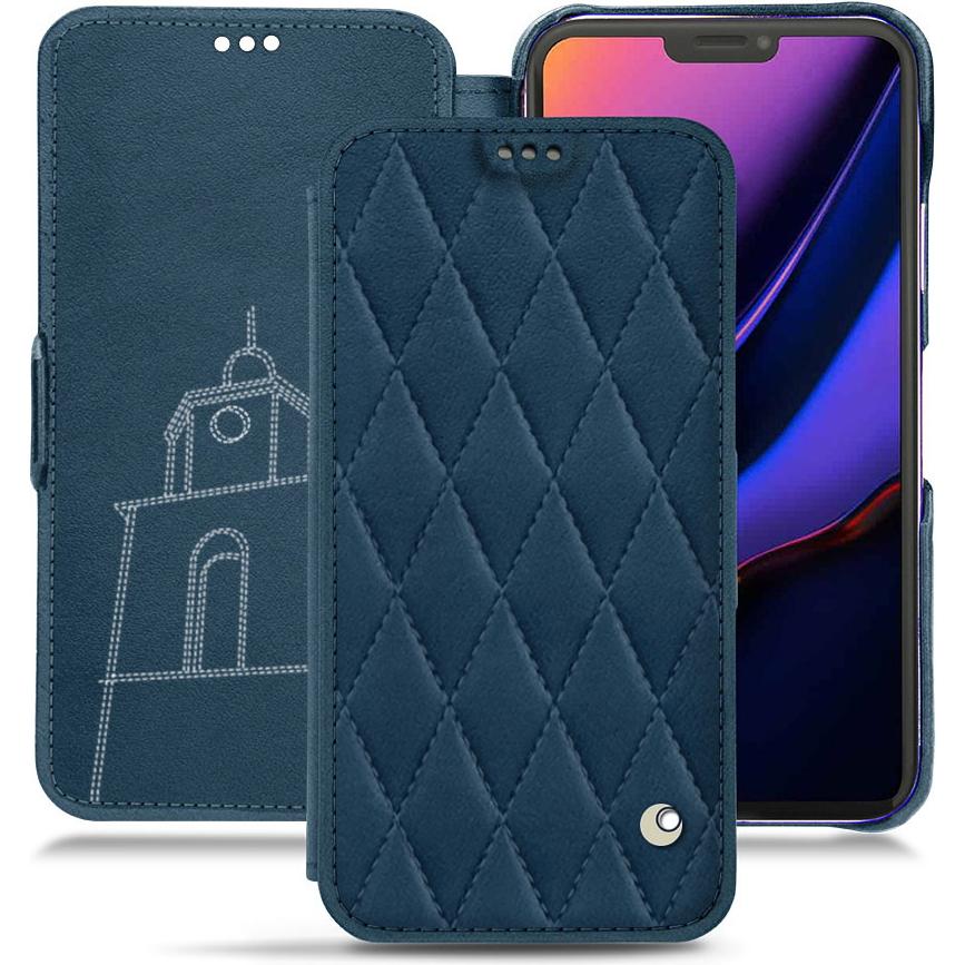Noreve Lederschutzhülle horizontal (Apple iPhone 11 Pro), Smartphone Hülle, Blau