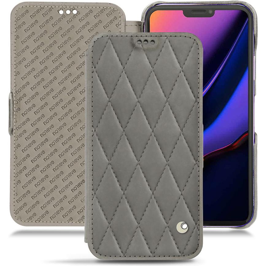 Noreve Lederschutzhülle horizontal (Apple iPhone 11 Pro), Smartphone Hülle, Grau
