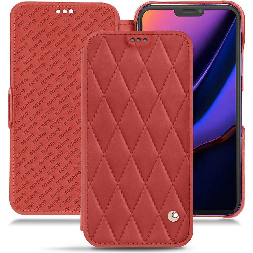 Noreve Lederschutzhülle horizontal (Apple iPhone 11 Pro), Smartphone Hülle, Rot