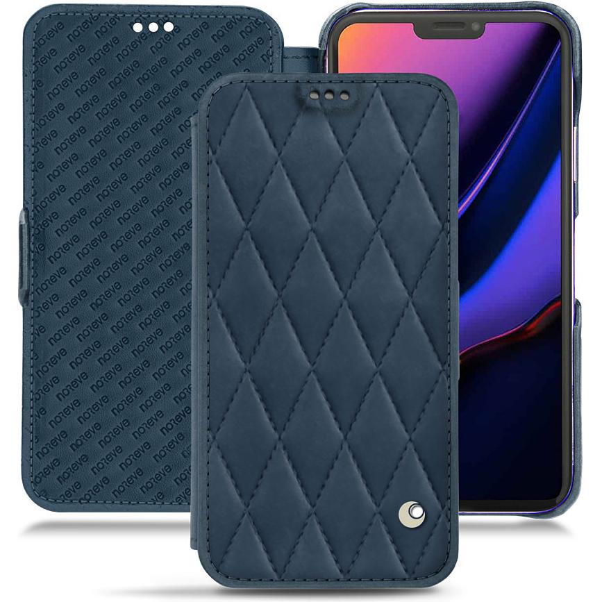 Noreve Lederschutzhülle horizontal (Apple iPhone 11 Pro), Smartphone Hülle, Blau