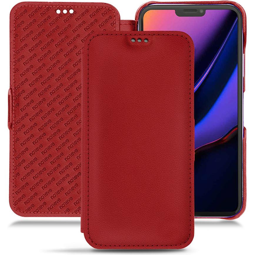 Noreve Lederschutzhülle horizontal (Apple iPhone 11 Pro), Smartphone Hülle, Rot
