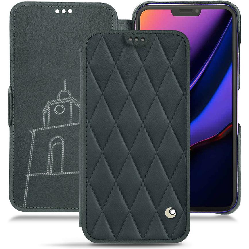 Noreve Lederschutzhülle horizontal (Apple iPhone 11 Pro), Smartphone Hülle, Blau