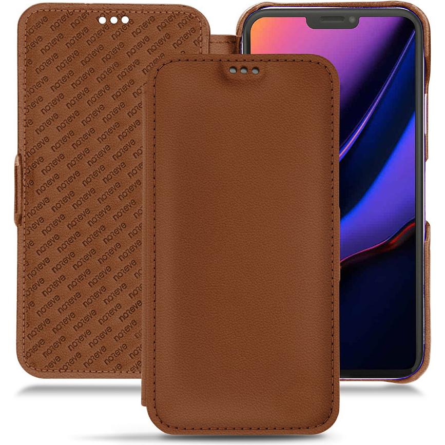 Noreve Lederschutzhülle horizontal (Apple iPhone 11 Pro), Smartphone Hülle, Braun