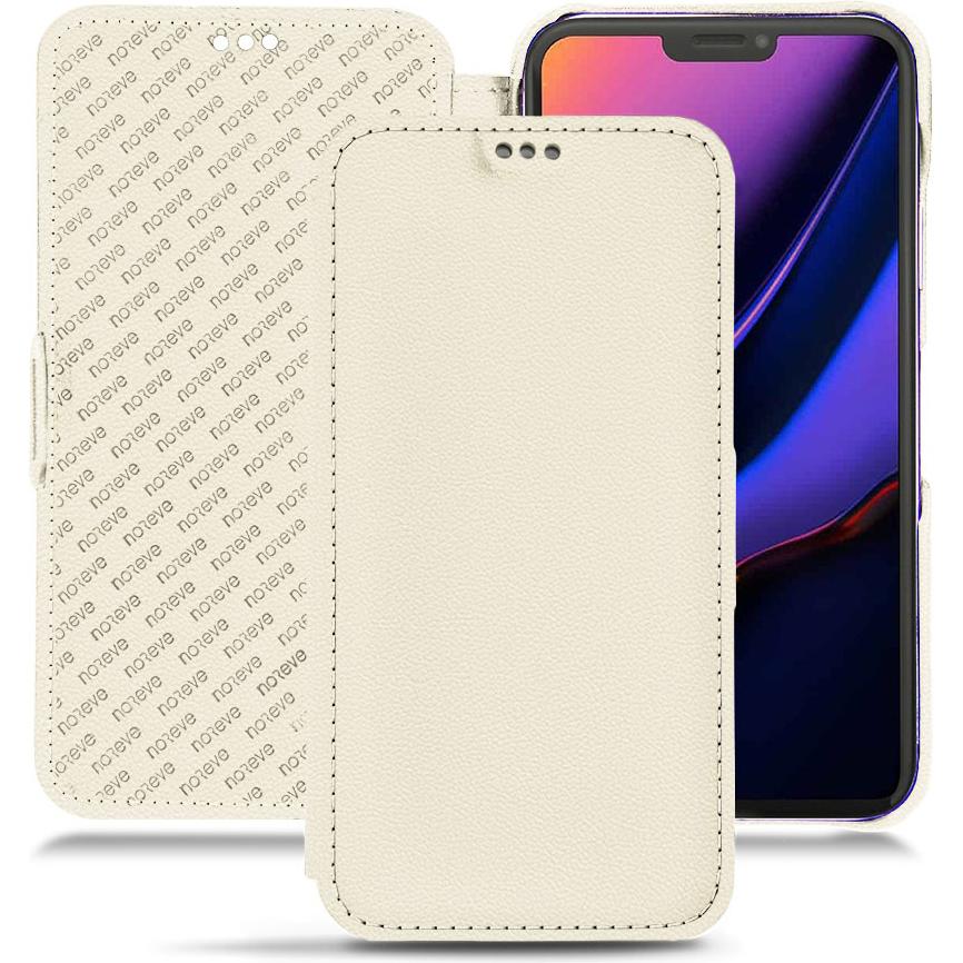 Noreve Lederschutzhülle horizontal (Apple iPhone 11 Pro), Smartphone Hülle, Weiss