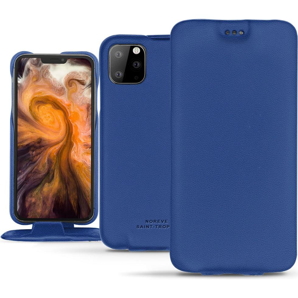 Noreve Lederschutzhülle vertikal (Apple iPhone 11 Pro Max), Smartphone Hülle, Blau