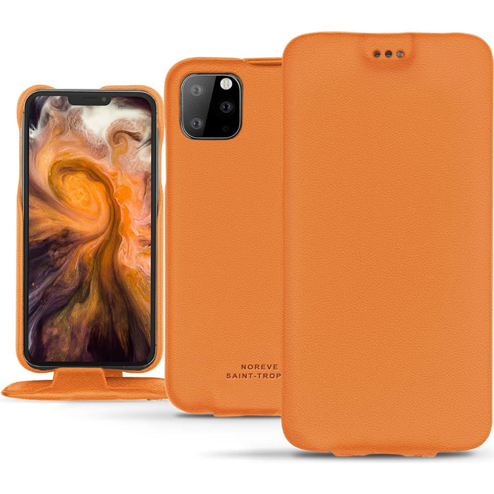 Noreve Lederschutzhülle vertikal (Apple iPhone 11 Pro Max), Smartphone Hülle, Orange