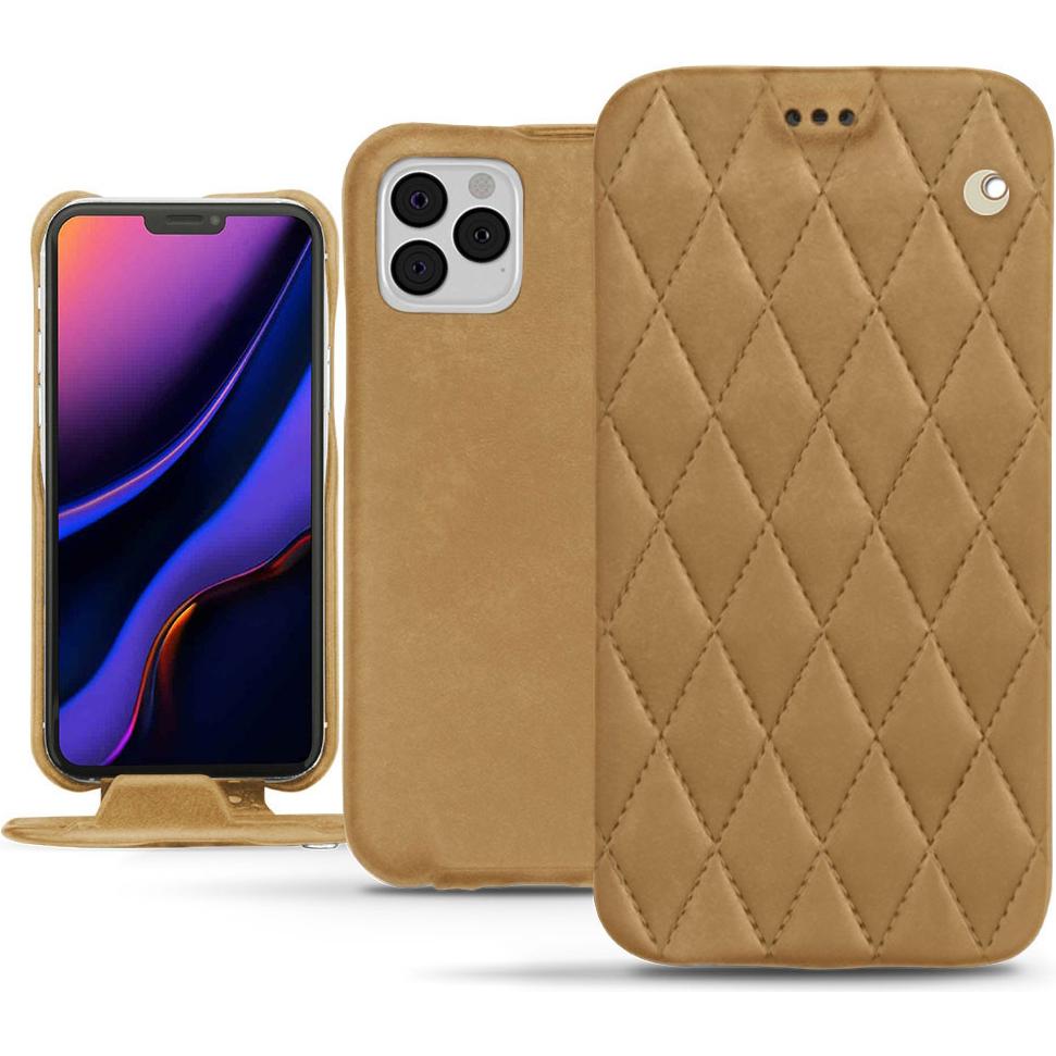 Noreve Lederschutzhülle vertikal (Apple iPhone 11 Pro), Smartphone Hülle, Braun