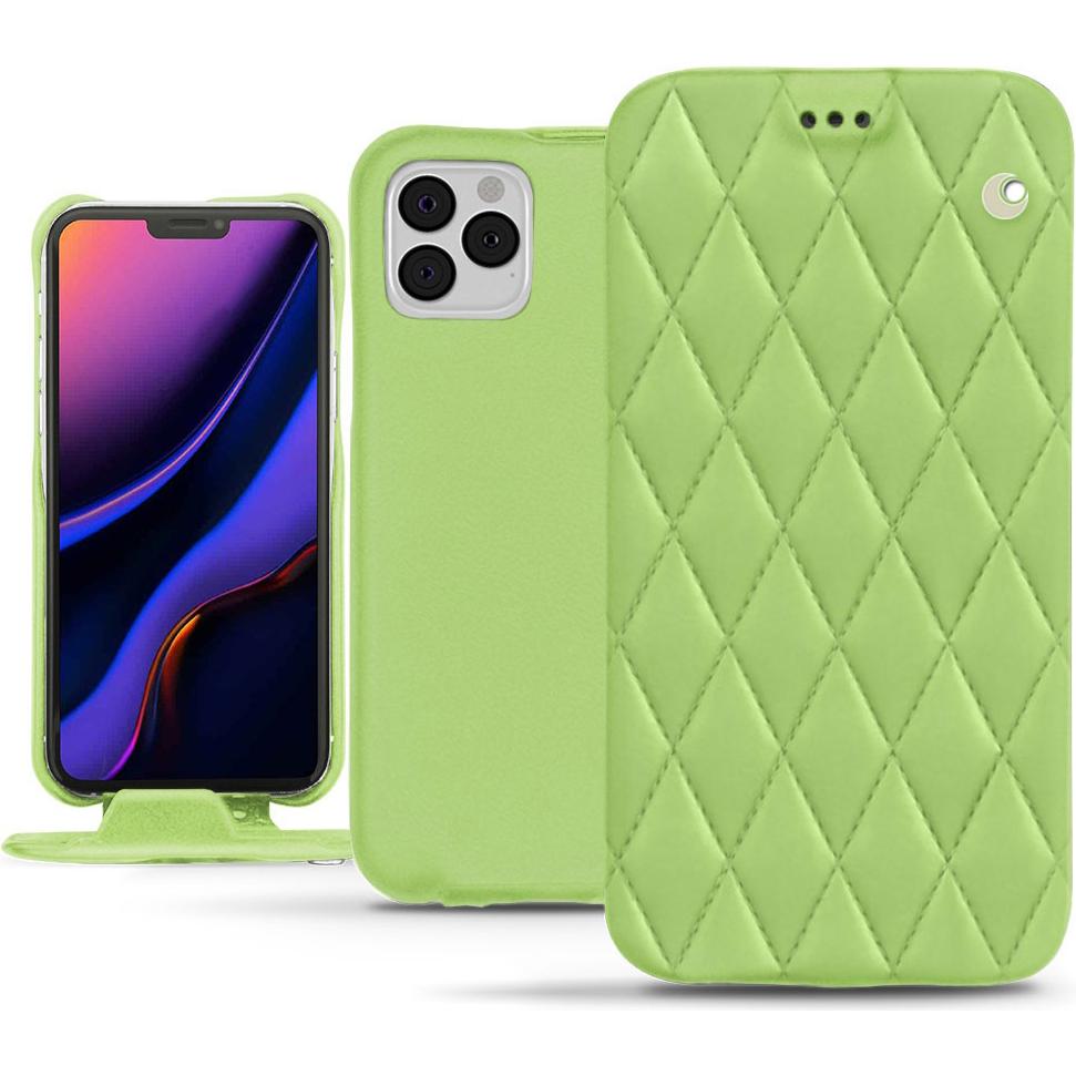 Noreve Lederschutzhülle vertikal (Apple iPhone 11 Pro), Smartphone Hülle, Grün