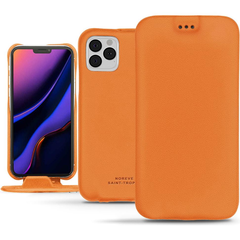 Noreve Lederschutzhülle vertikal (Apple iPhone 11 Pro), Smartphone Hülle, Orange