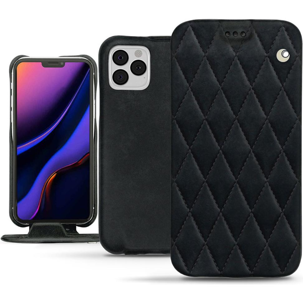 Noreve Lederschutzhülle vertikal (Apple iPhone 11 Pro), Smartphone Hülle, Schwarz