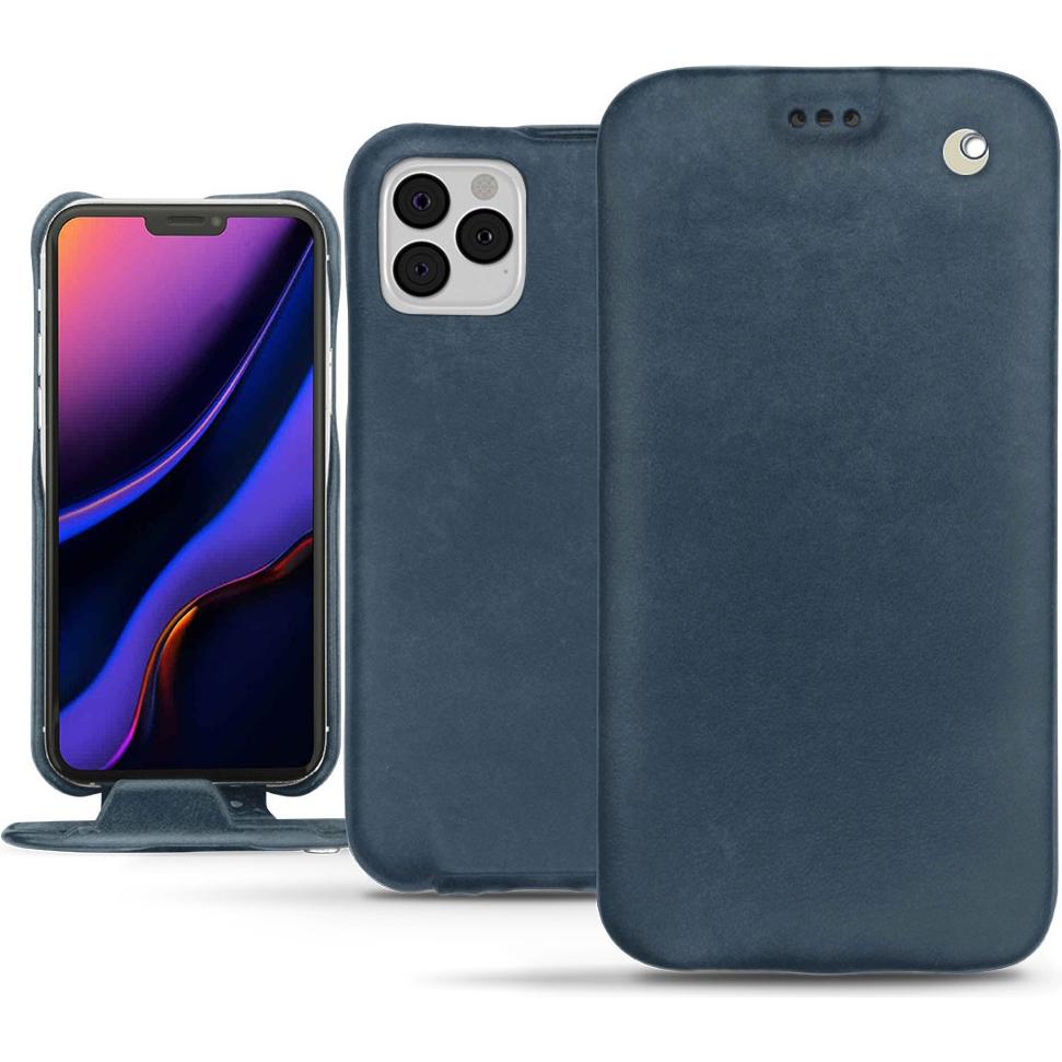 Noreve Lederschutzhülle vertikal (Apple iPhone 11 Pro), Smartphone Hülle, Blau