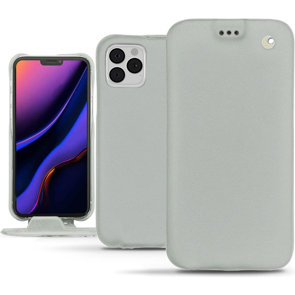Noreve Lederschutzhülle vertikal (Apple iPhone 11 Pro), Smartphone Hülle, Grau