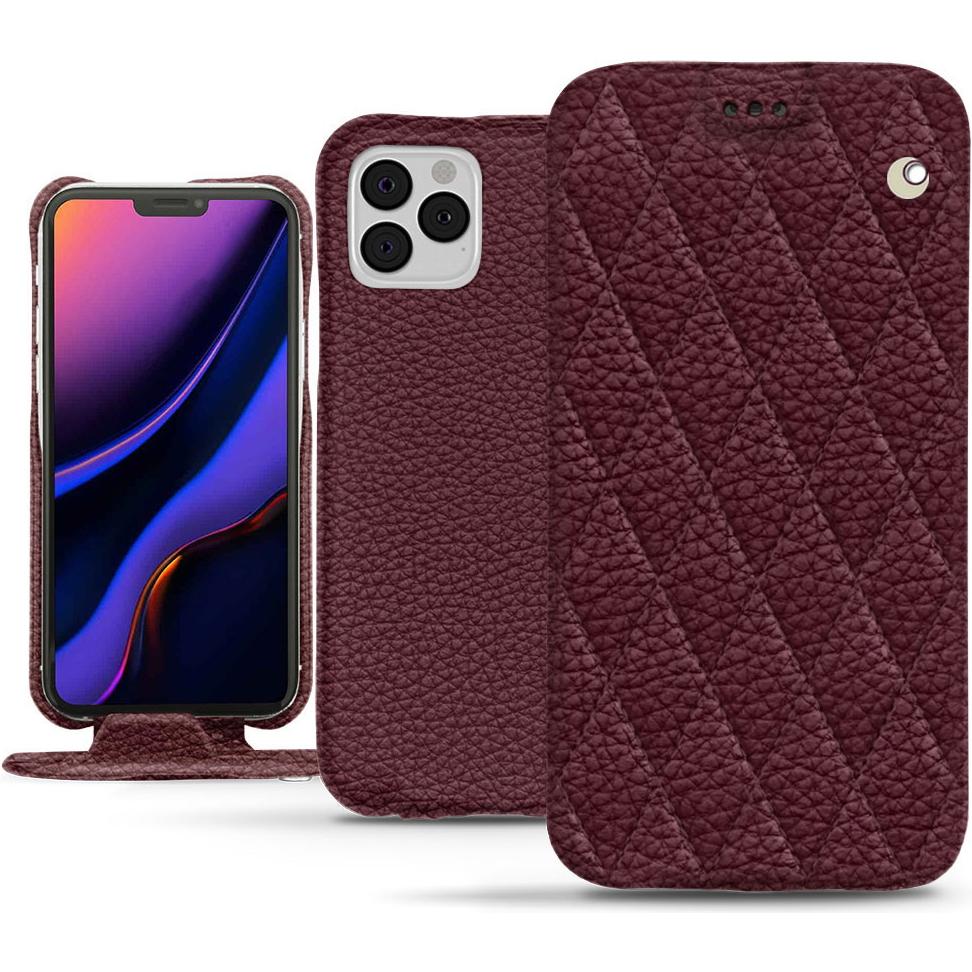 Noreve Lederschutzhülle vertikal (Apple iPhone 11 Pro), Smartphone Hülle, Violett