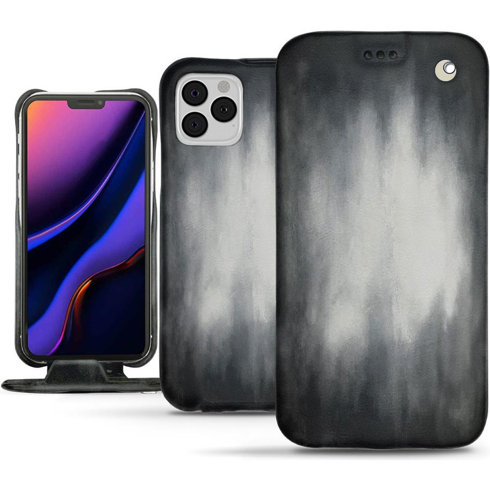 Noreve Lederschutzhülle vertikal (Apple iPhone 11 Pro), Smartphone Hülle, Grau