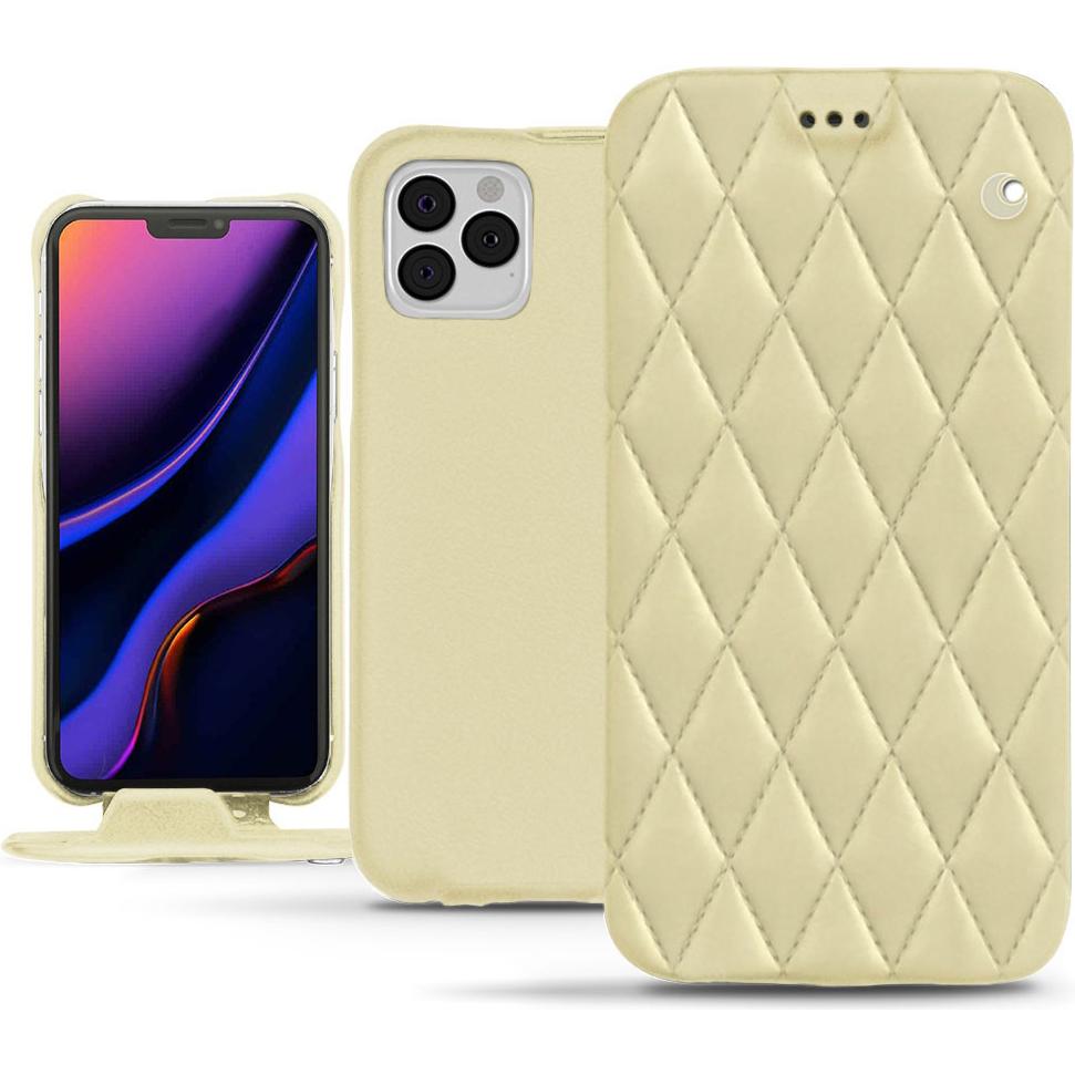 Noreve Lederschutzhülle vertikal (Apple iPhone 11 Pro), Smartphone Hülle, Beige