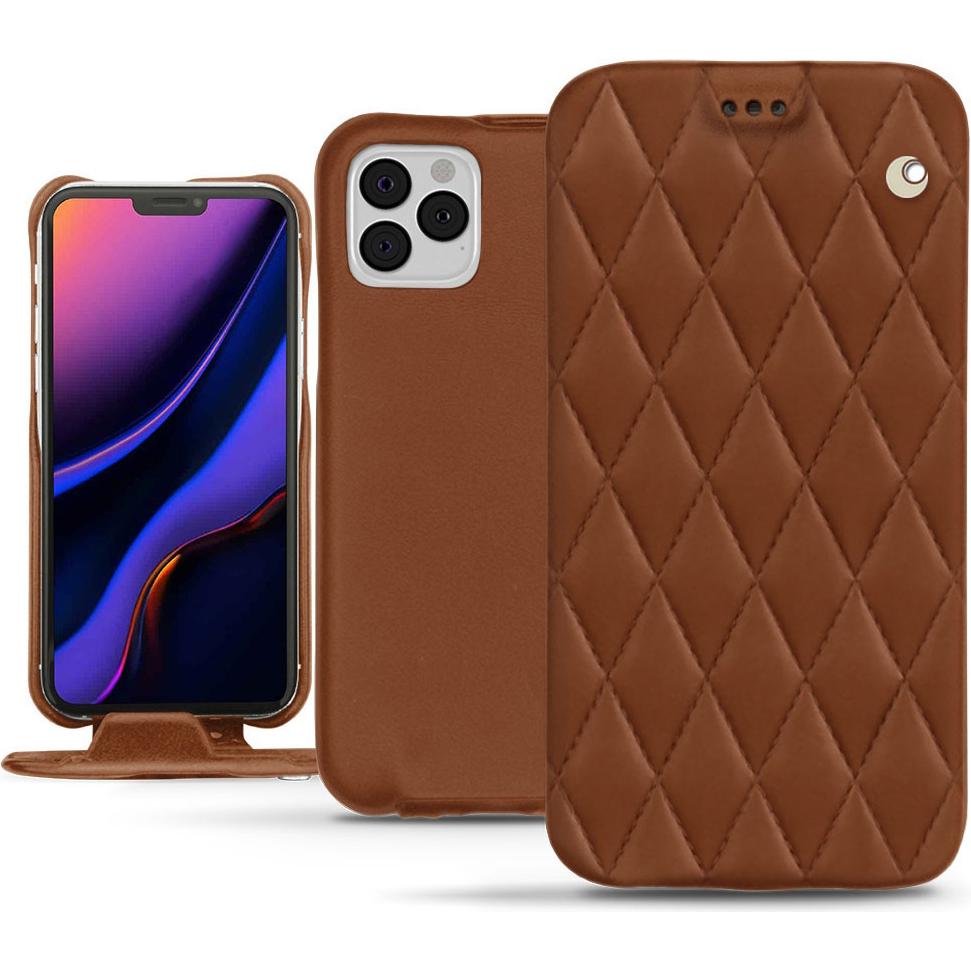 Noreve Lederschutzhülle vertikal (Apple iPhone 11 Pro), Smartphone Hülle, Braun