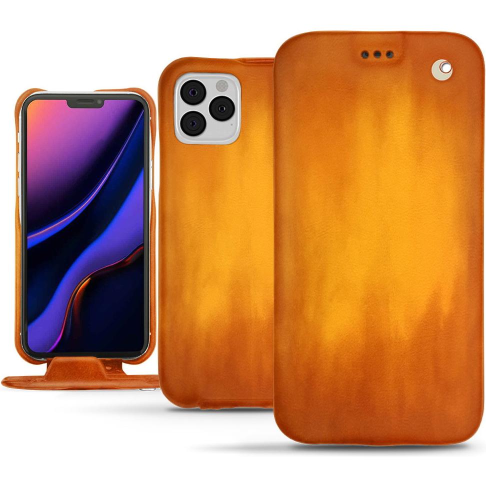 Noreve Lederschutzhülle vertikal (Apple iPhone 11 Pro), Smartphone Hülle, Orange