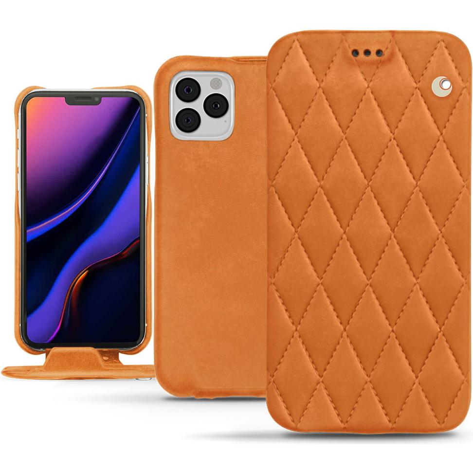 Noreve Lederschutzhülle vertikal (Apple iPhone 11 Pro), Smartphone Hülle, Orange