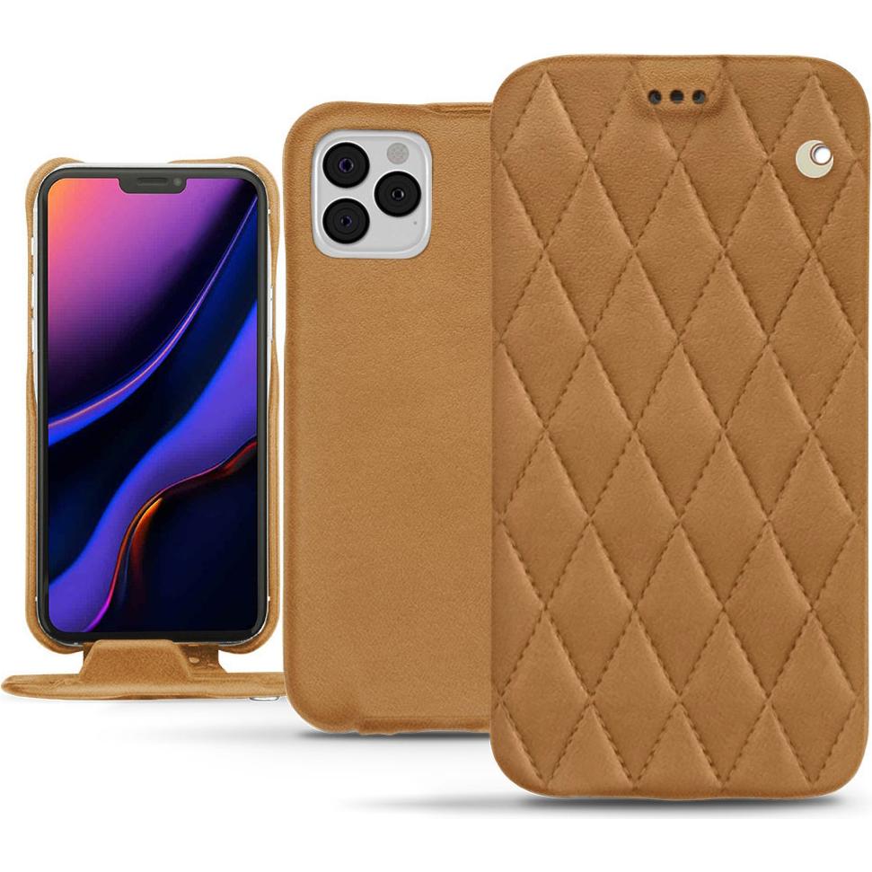 Noreve Lederschutzhülle vertikal (Apple iPhone 11 Pro), Smartphone Hülle, Braun