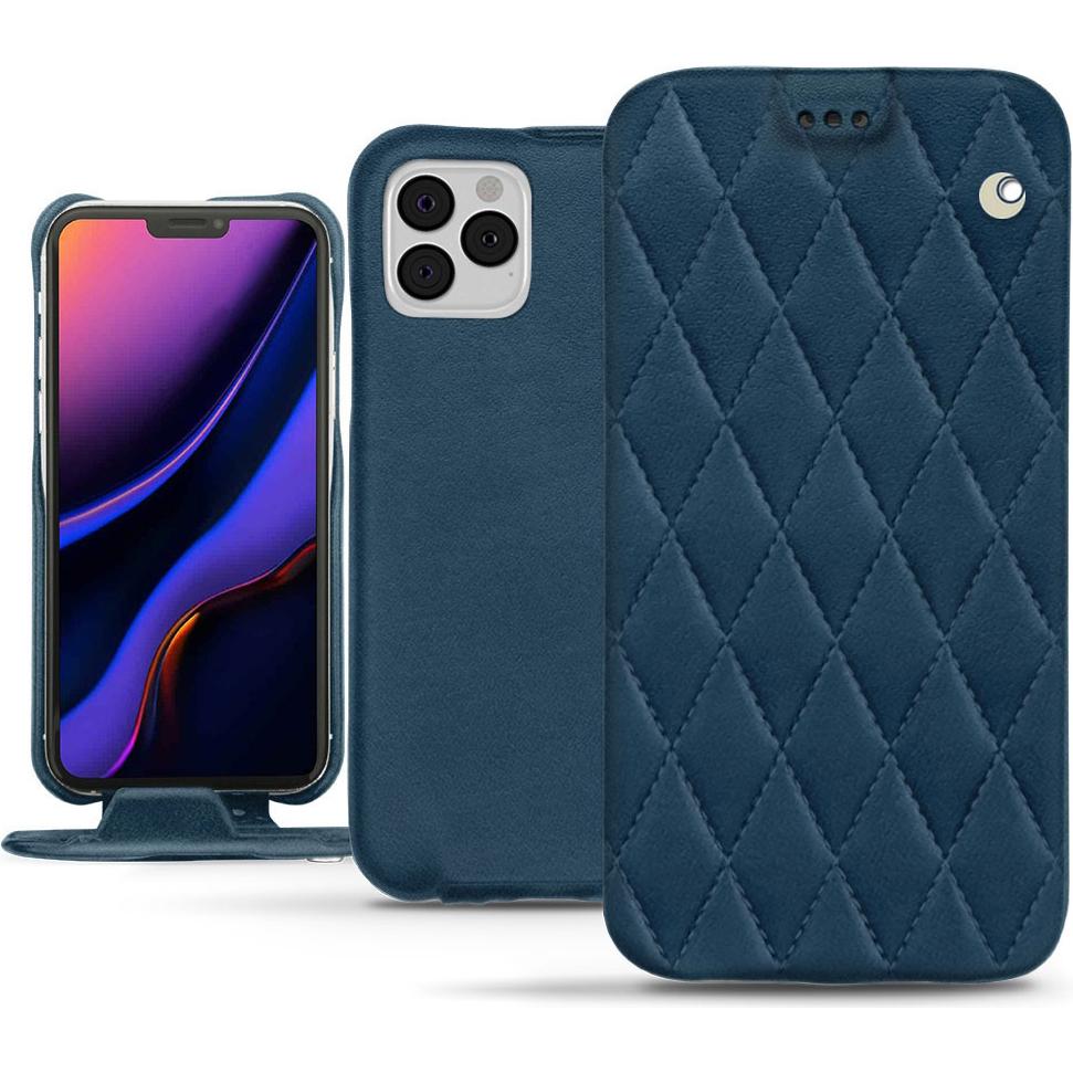 Noreve Lederschutzhülle vertikal (Apple iPhone 11 Pro), Smartphone Hülle, Blau