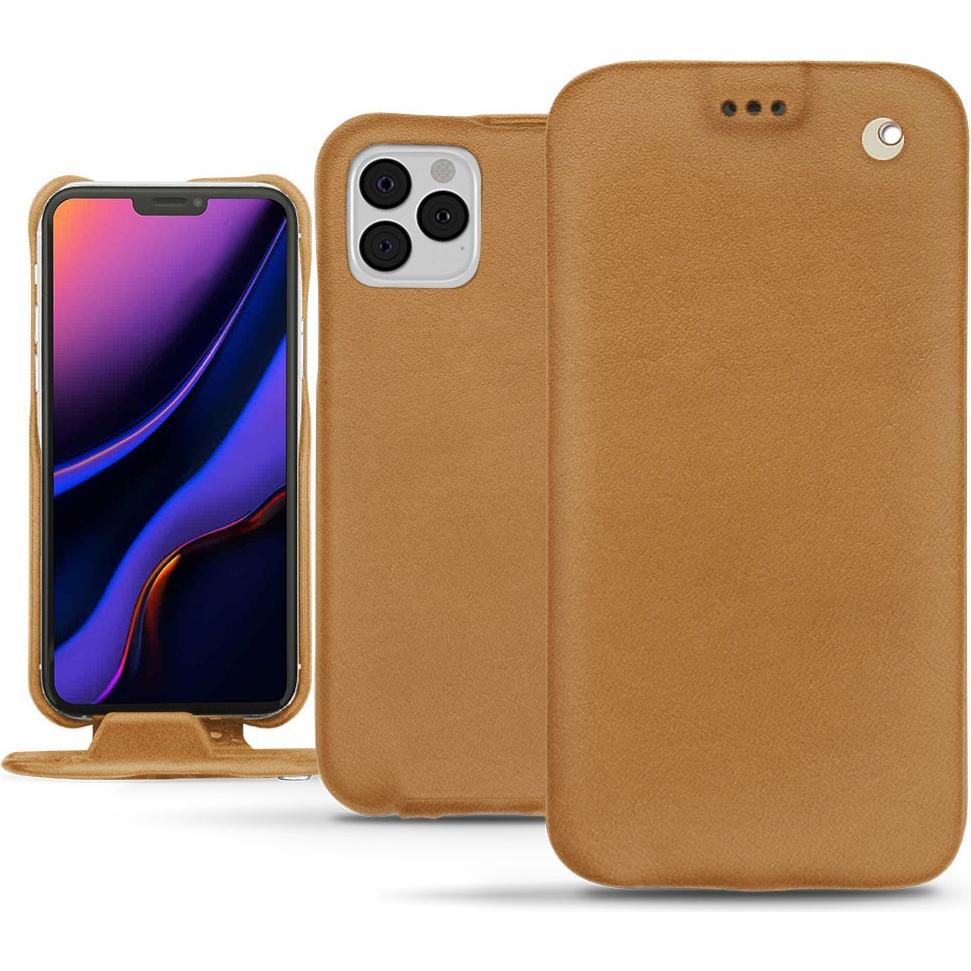 Noreve Lederschutzhülle vertikal (Apple iPhone 11 Pro), Smartphone Hülle, Braun
