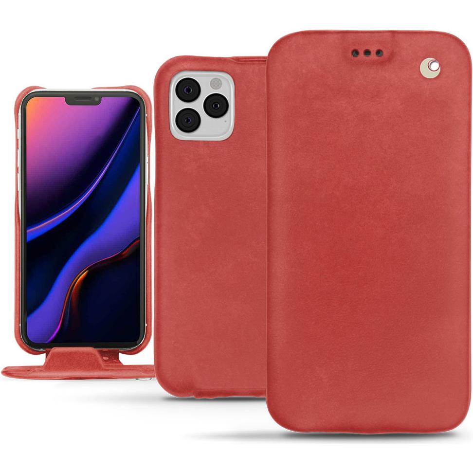 Noreve Lederschutzhülle vertikal (Apple iPhone 11 Pro), Smartphone Hülle, Rot