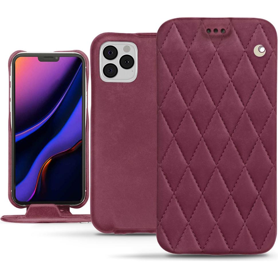 Noreve Lederschutzhülle vertikal (Apple iPhone 11 Pro), Smartphone Hülle, Violett