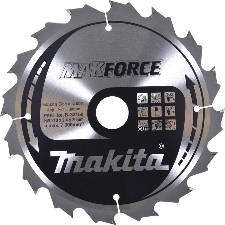 Actual product image Makita MAKFORCE saw blade 210x30x16Z
