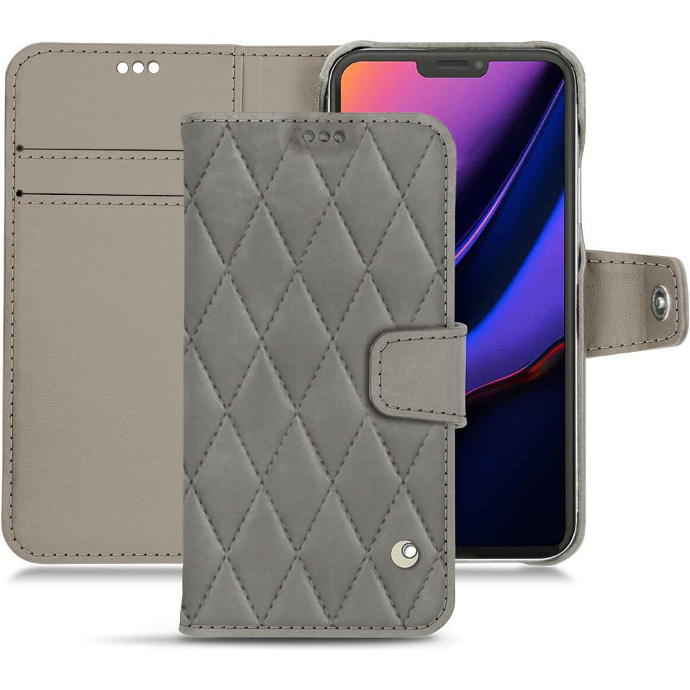 Noreve Lederschutzhülle Wallet (Apple iPhone 11 Pro), Smartphone Hülle, Grau