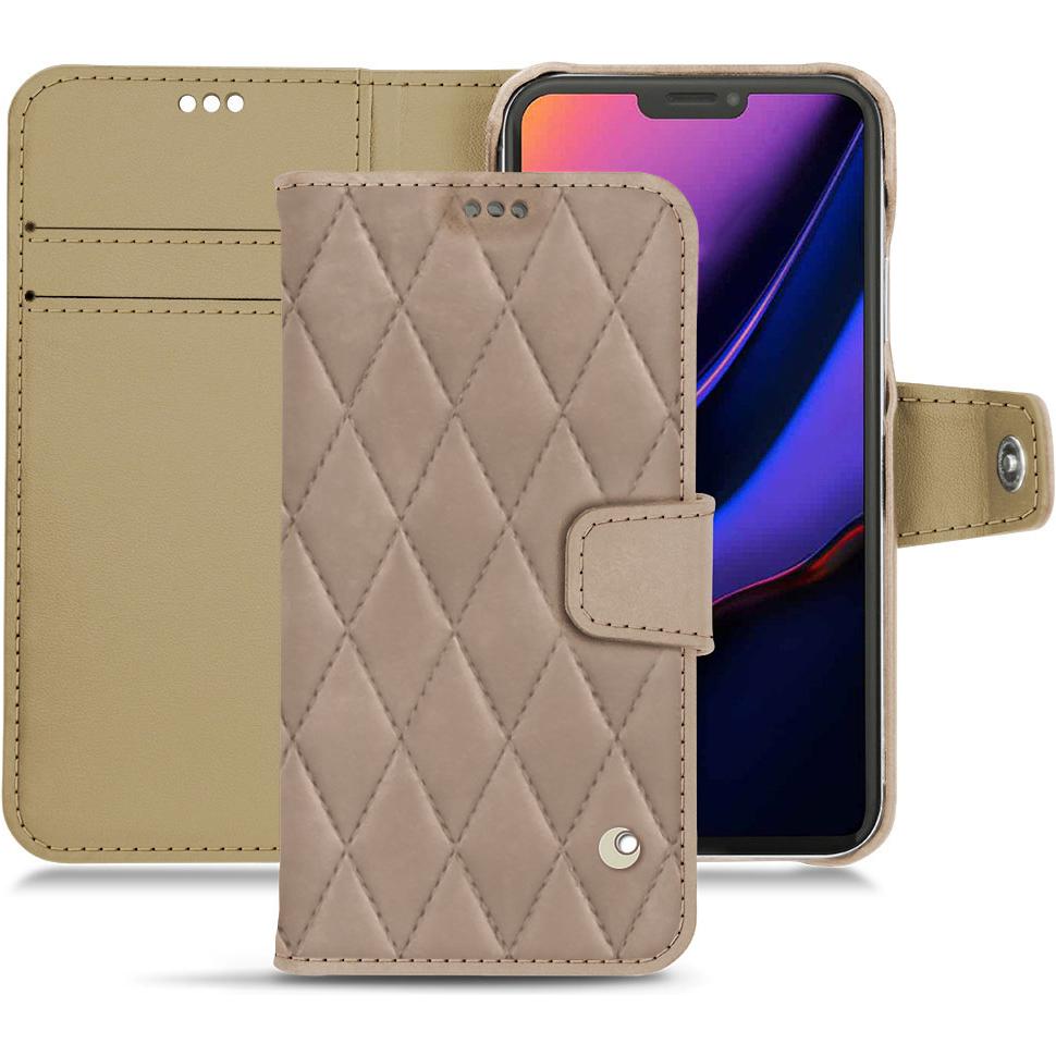 Noreve Lederschutzhülle Wallet (Apple iPhone 11 Pro), Smartphone Hülle, Beige