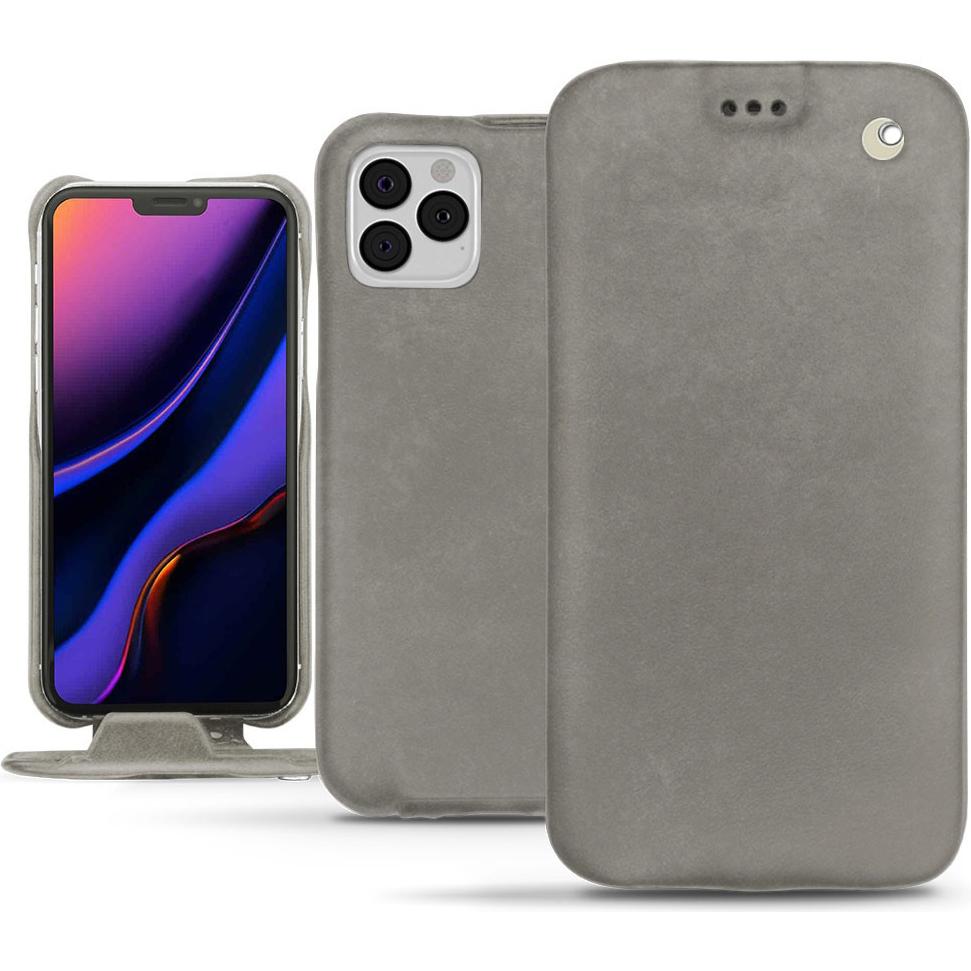 Noreve Lederschutzhülle vertikal (Apple iPhone 11 Pro), Smartphone Hülle, Grau