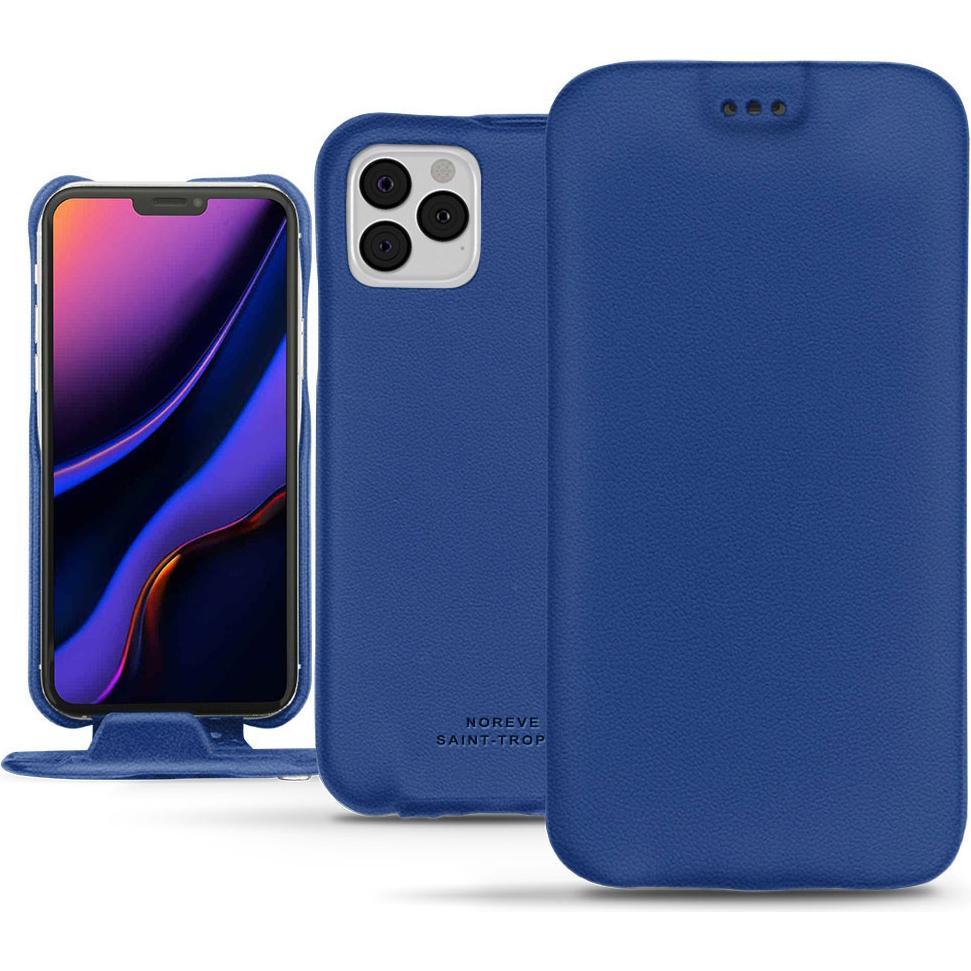 Noreve Lederschutzhülle vertikal (Apple iPhone 11 Pro), Smartphone Hülle, Blau