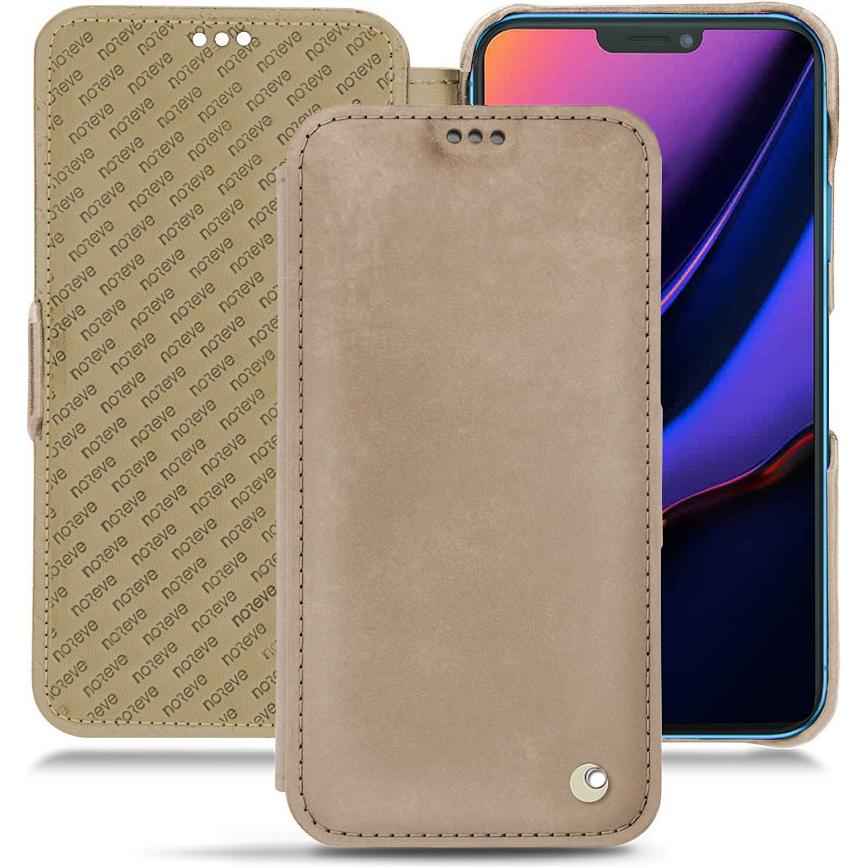 Noreve Lederschutzhülle horizontal (Apple iPhone 11), Smartphone Hülle, Beige