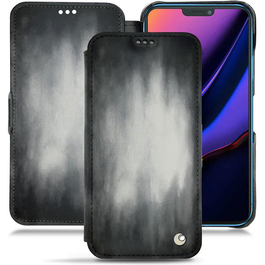 Noreve Lederschutzhülle horizontal (Apple iPhone 11), Smartphone Hülle, Grau