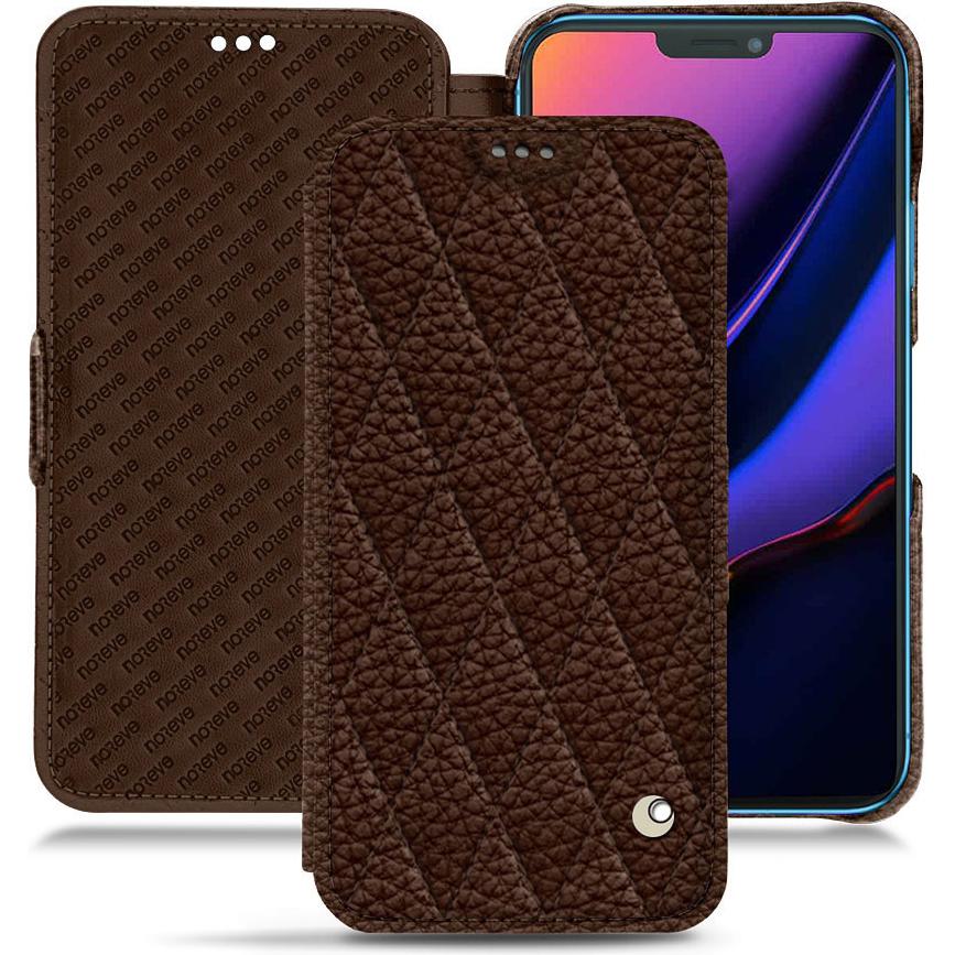 Noreve Lederschutzhülle horizontal (Apple iPhone 11), Smartphone Hülle, Braun