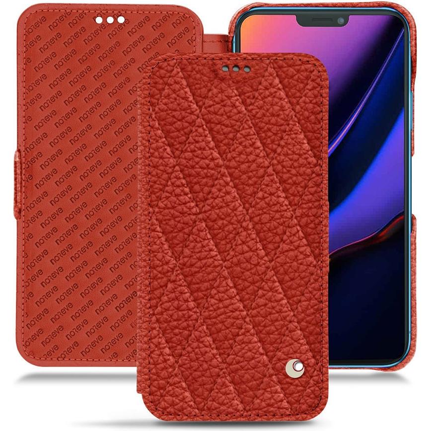 Noreve Lederschutzhülle horizontal (Apple iPhone 11), Smartphone Hülle, Orange