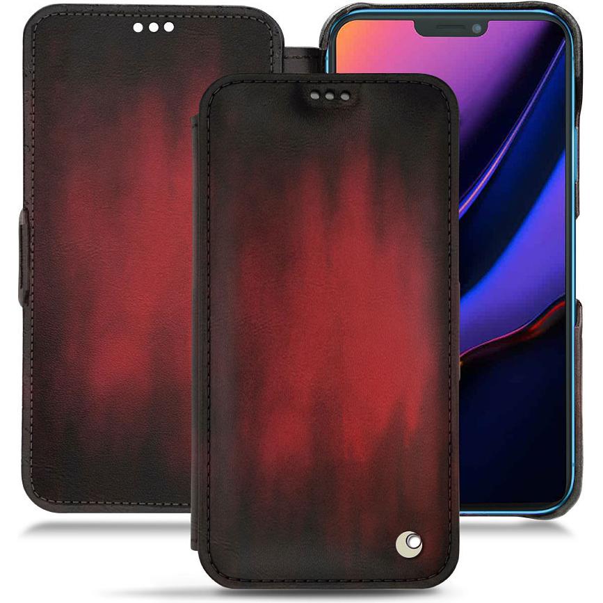 Noreve Lederschutzhülle horizontal (Apple iPhone 11), Smartphone Hülle, Rot
