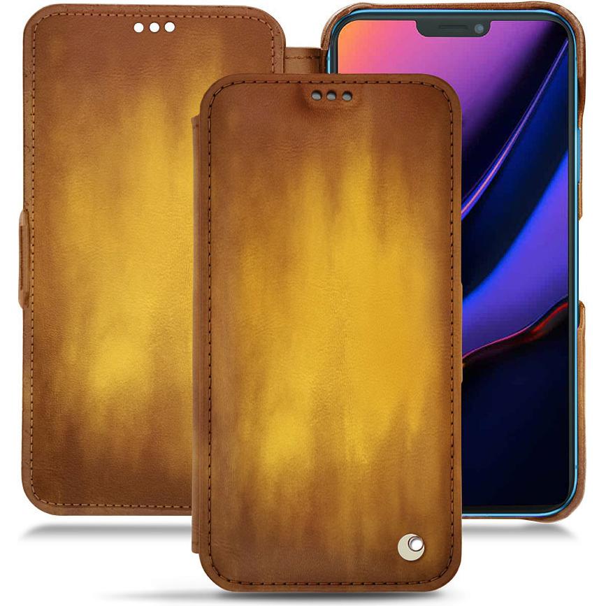 Noreve Lederschutzhülle horizontal (Apple iPhone 11), Smartphone Hülle, Gold