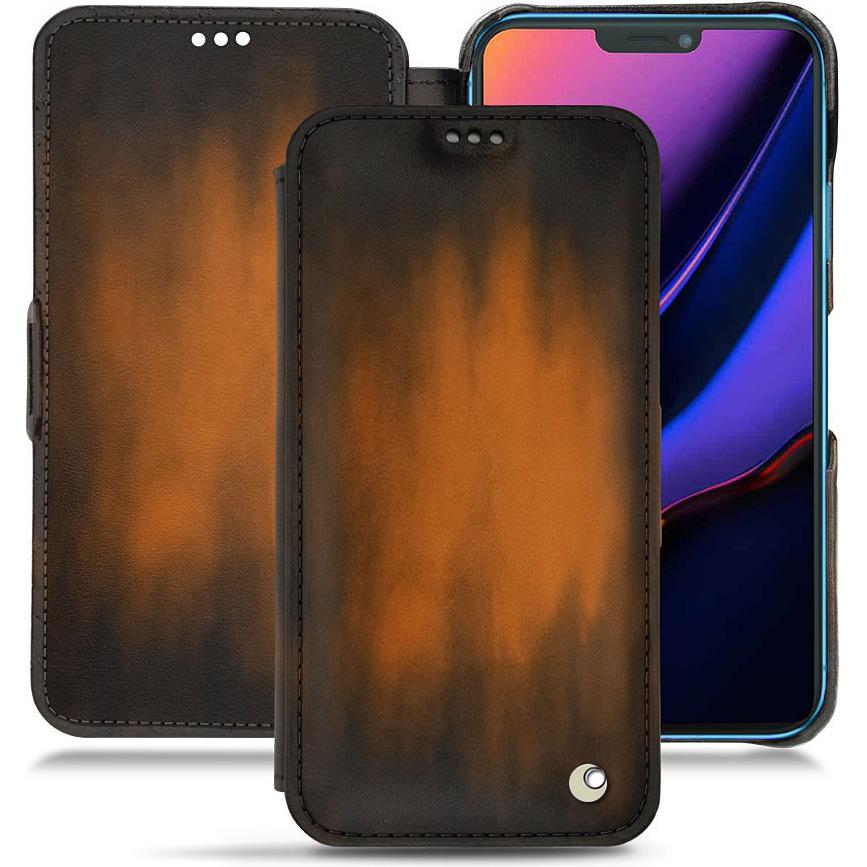 Noreve Lederschutzhülle horizontal (Apple iPhone 11), Smartphone Hülle, Braun