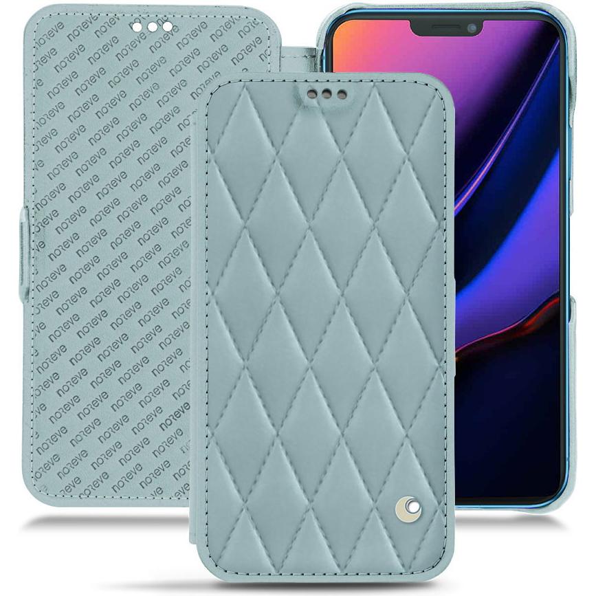 Noreve Lederschutzhülle horizontal (Apple iPhone 11), Smartphone Hülle, Blau