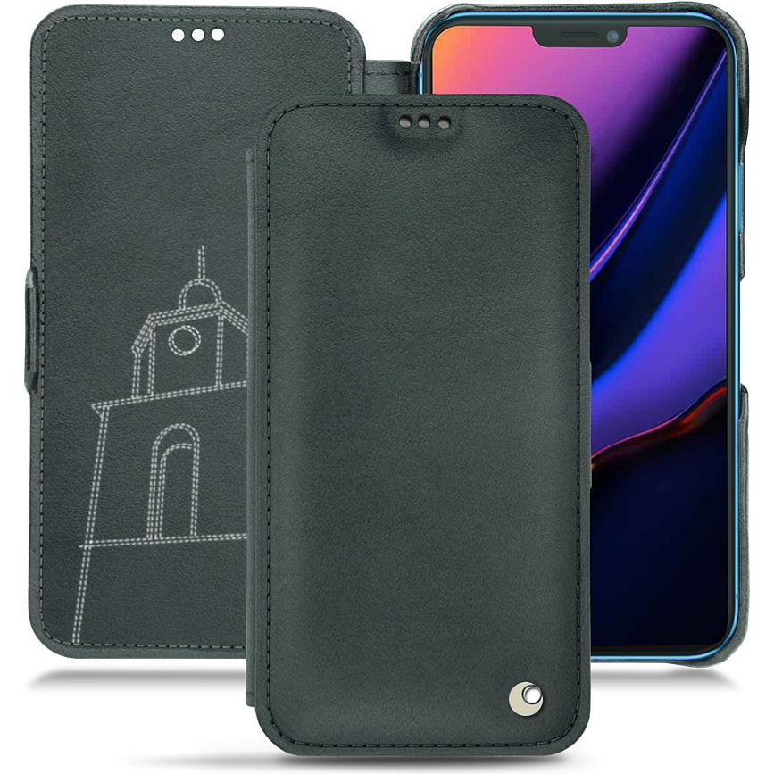 Noreve Lederschutzhülle horizontal (Apple iPhone 11), Smartphone Hülle, Blau