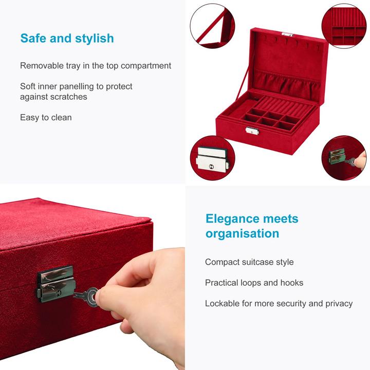 Produktbild Intirilife Schmuckschatulle in Rot