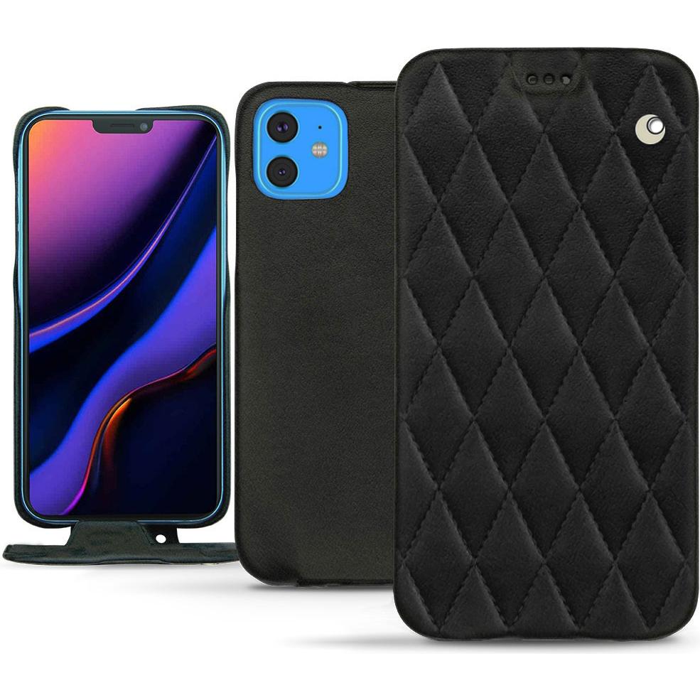 Noreve Lederschutzhülle vertikal (Apple iPhone 11), Smartphone Hülle, Schwarz