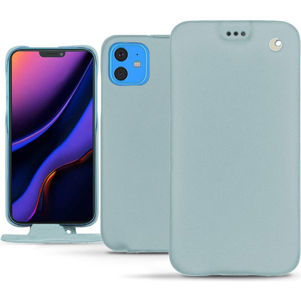 Noreve Lederschutzhülle vertikal (Apple iPhone 11), Smartphone Hülle, Blau