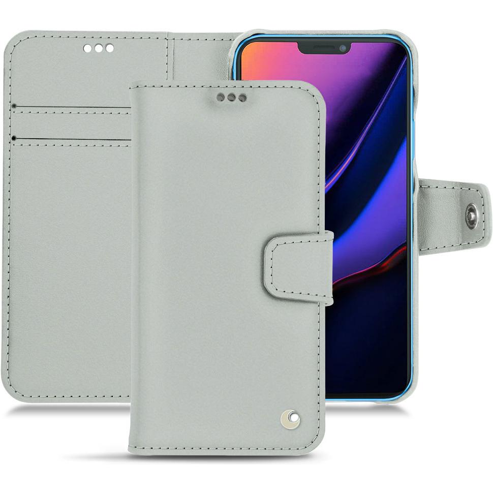Noreve Lederschutzhülle Wallet (Apple iPhone 11), Smartphone Hülle, Grau