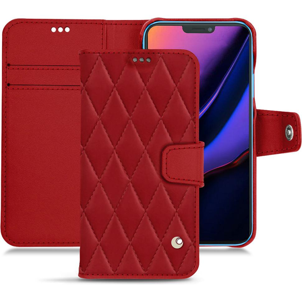 Noreve Lederschutzhülle Wallet (Apple iPhone 11), Smartphone Hülle, Rot